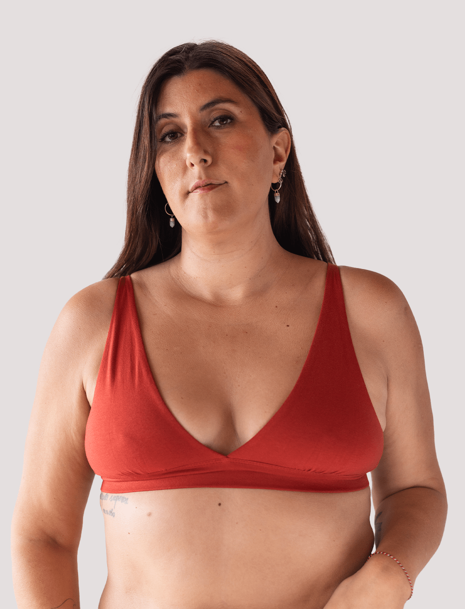 Peto Algodón - Escote en V Ladrillo - Ria Underwear