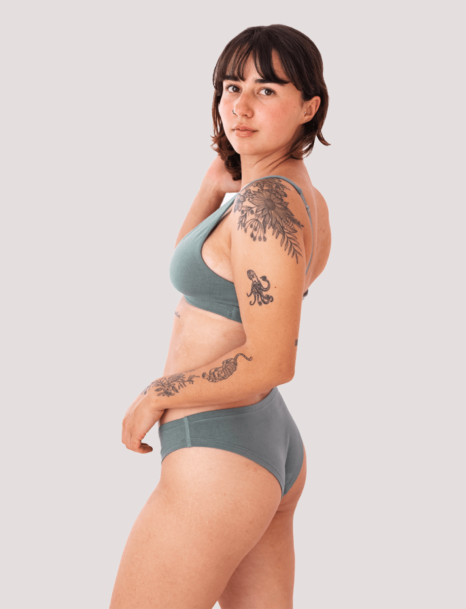 Peto Algodón - Escote en V Verde - Ria Underwear