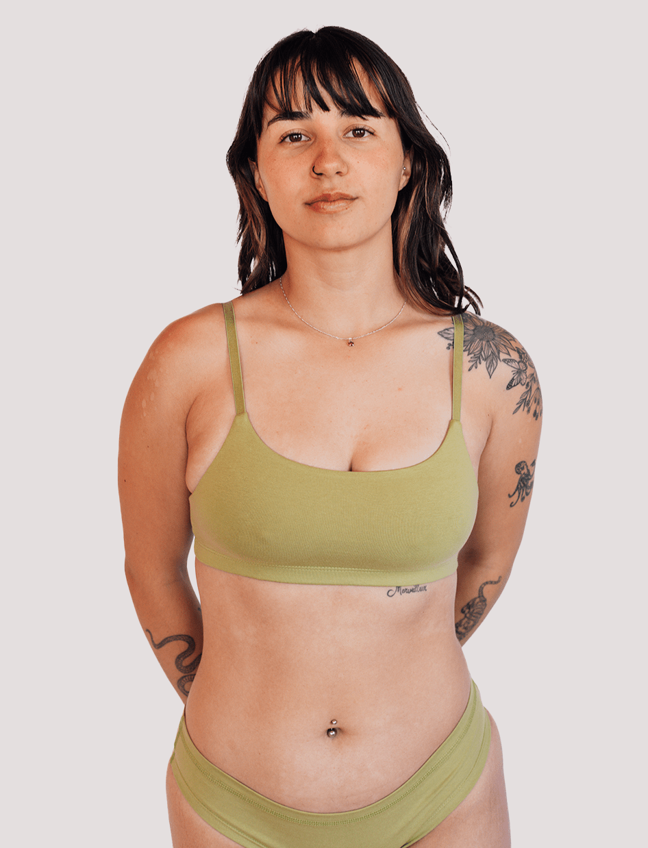 Peto Algodón - Escote recto Pistacho - Ria Underwear