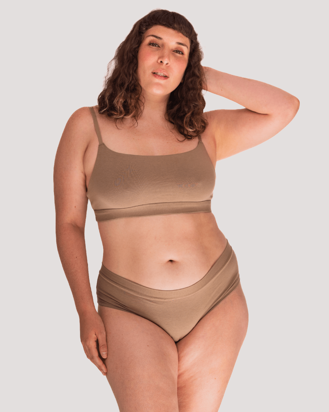 Calzón Algodón Orgánico - Short Taupe - Ria Underwear