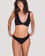 Calzón Algodón Orgánico - Tanga Negro - Ria Underwear