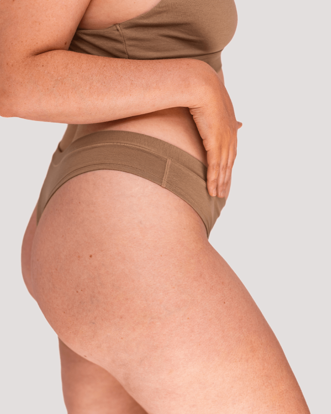 Calzón Algodón Orgánico - Tanga Taupe - Ria Underwear