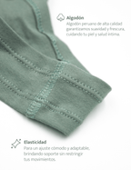 Calzón Algodón - Tanga Verde - Ria Underwear