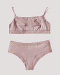Conjunto Rosa - Peto Recto & Calzón Short - Ria Underwear