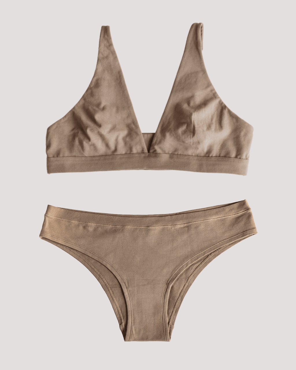Conjunto Taupe - Peto en V & Calzón Bikini - Ria Underwear