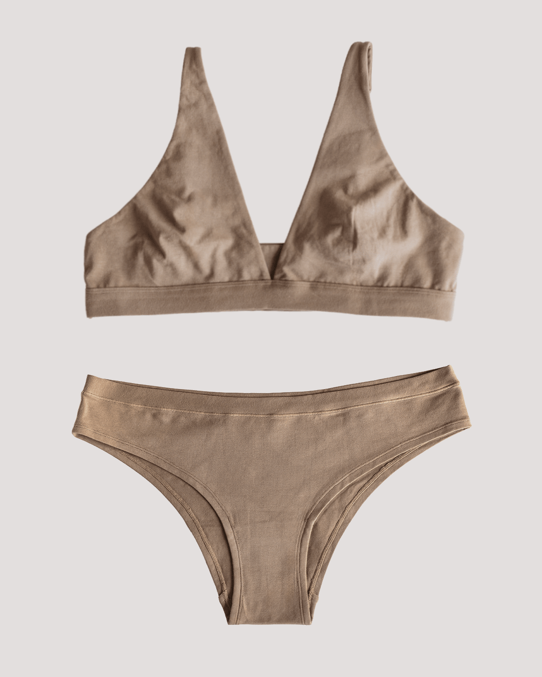 Conjunto Taupe - Peto en V & Calzón Bikini - Ria Underwear