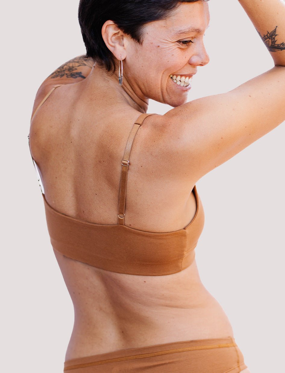 Peto Algodón - Escote en V Camel - Ria Underwear