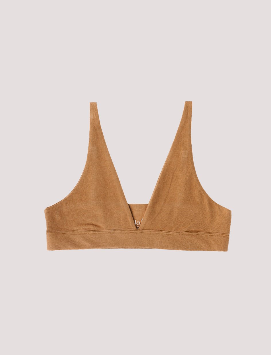 Peto Algodón - Escote en V Camel - Ria Underwear