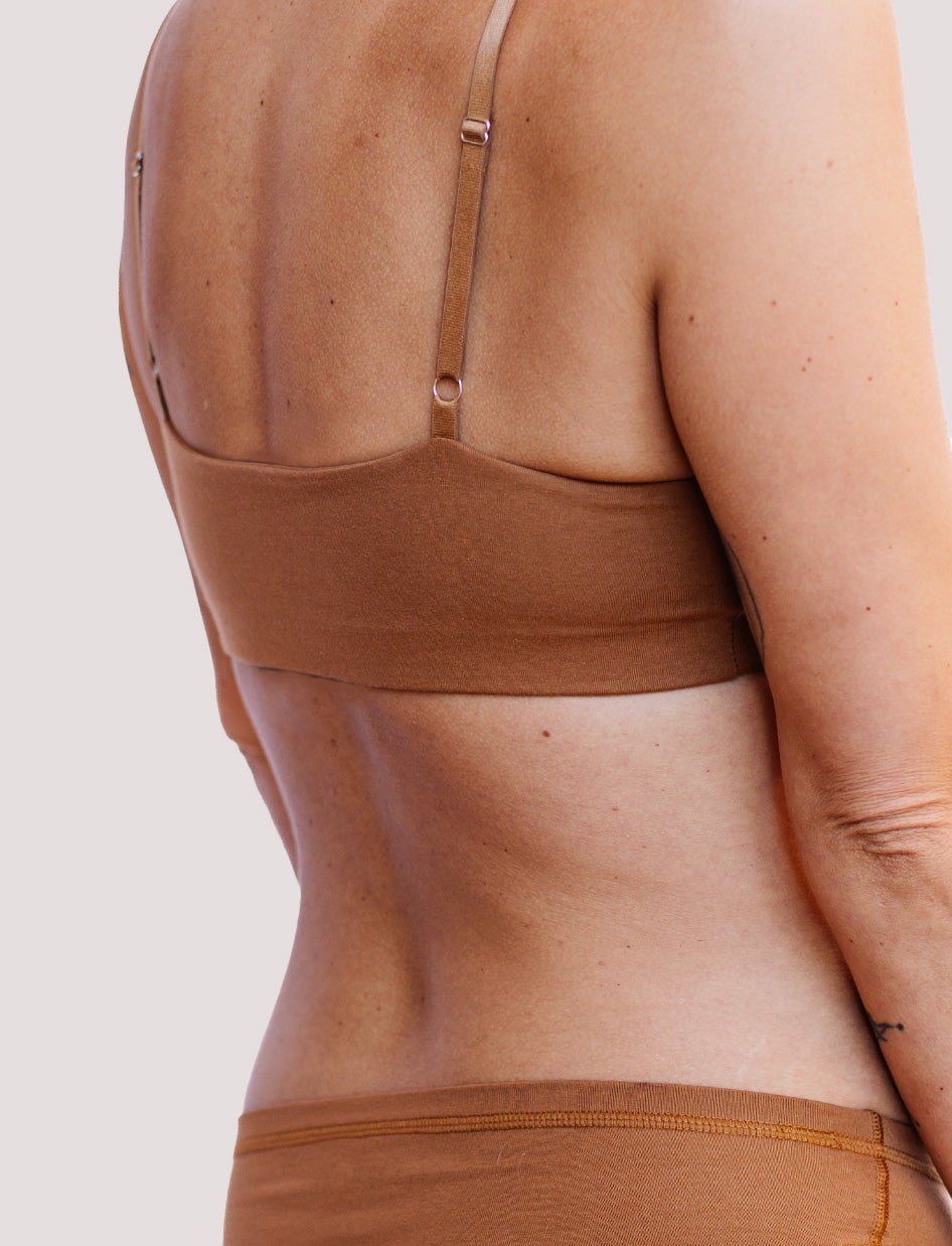 Peto Algodón - Escote en V Camel - Ria Underwear