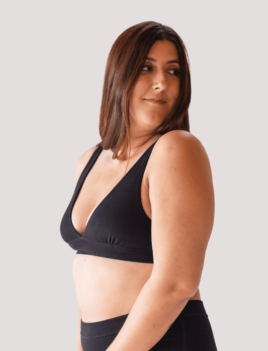 Peto Algodón - Escote en V Negro - Ria Underwear