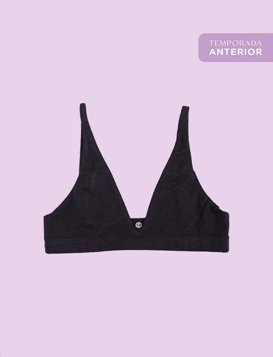 Peto Algodón - Escote en V Negro - Ria Underwear