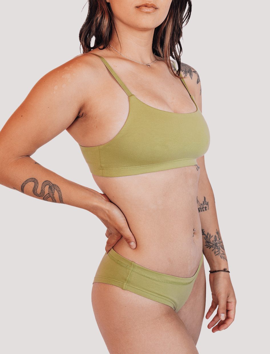 Peto Algodón - Escote recto Pistacho - Ria Underwear