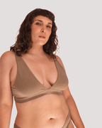Peto Algodón Orgánico - Escote en V Taupe - Ria Underwear