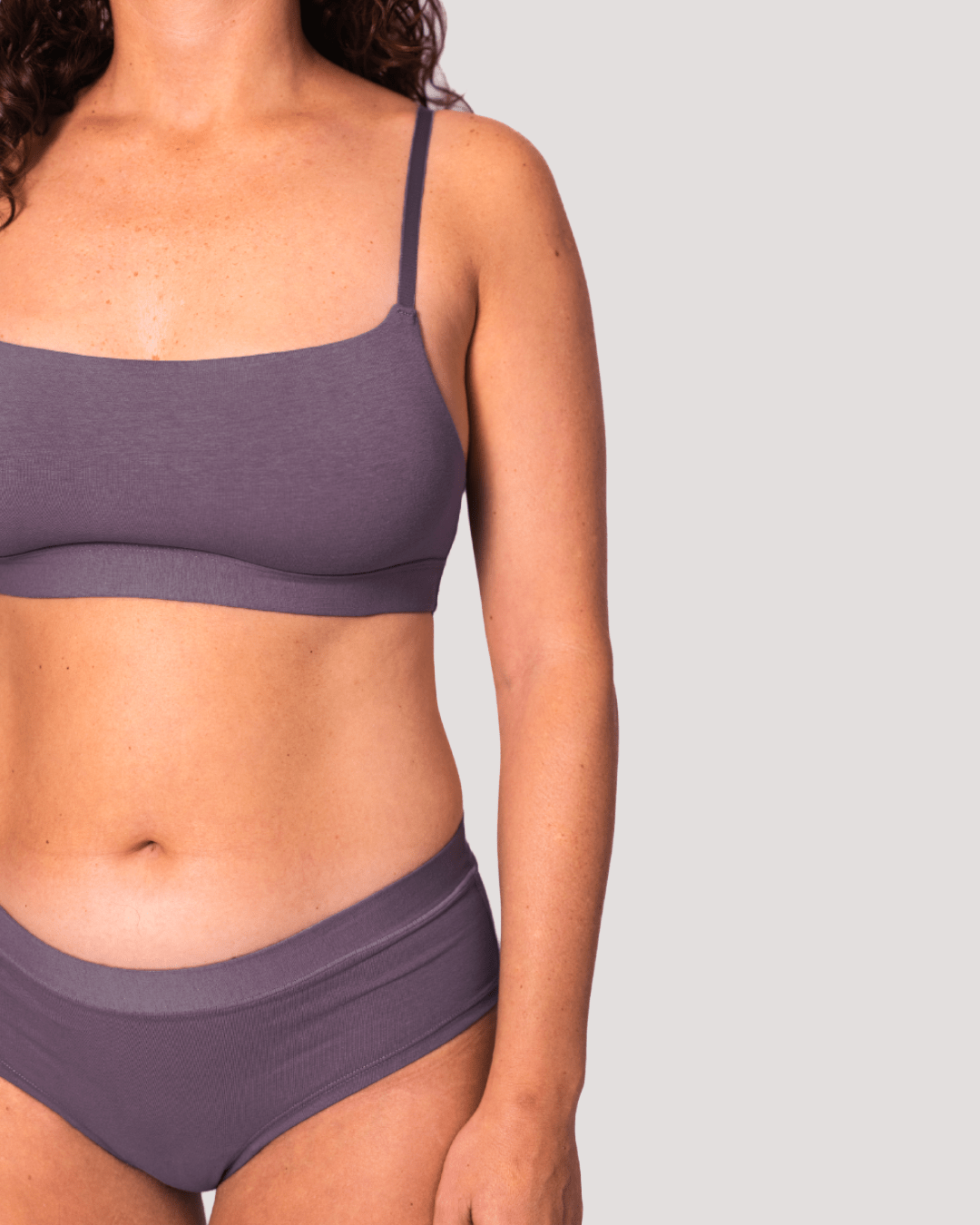 Peto Algodón Orgánico - Escote Recto Malva - Ria Underwear