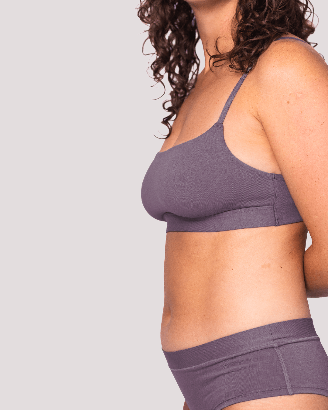 Peto Algodón Orgánico - Escote Recto Malva - Ria Underwear