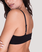 Peto Algodón Orgánico - Escote Recto Negro - Ria Underwear