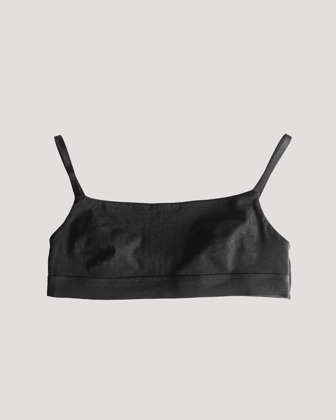 Peto Algodón Orgánico - Escote Recto Negro - Ria Underwear