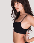 Peto Algodón Orgánico - Escote Recto Negro - Ria Underwear