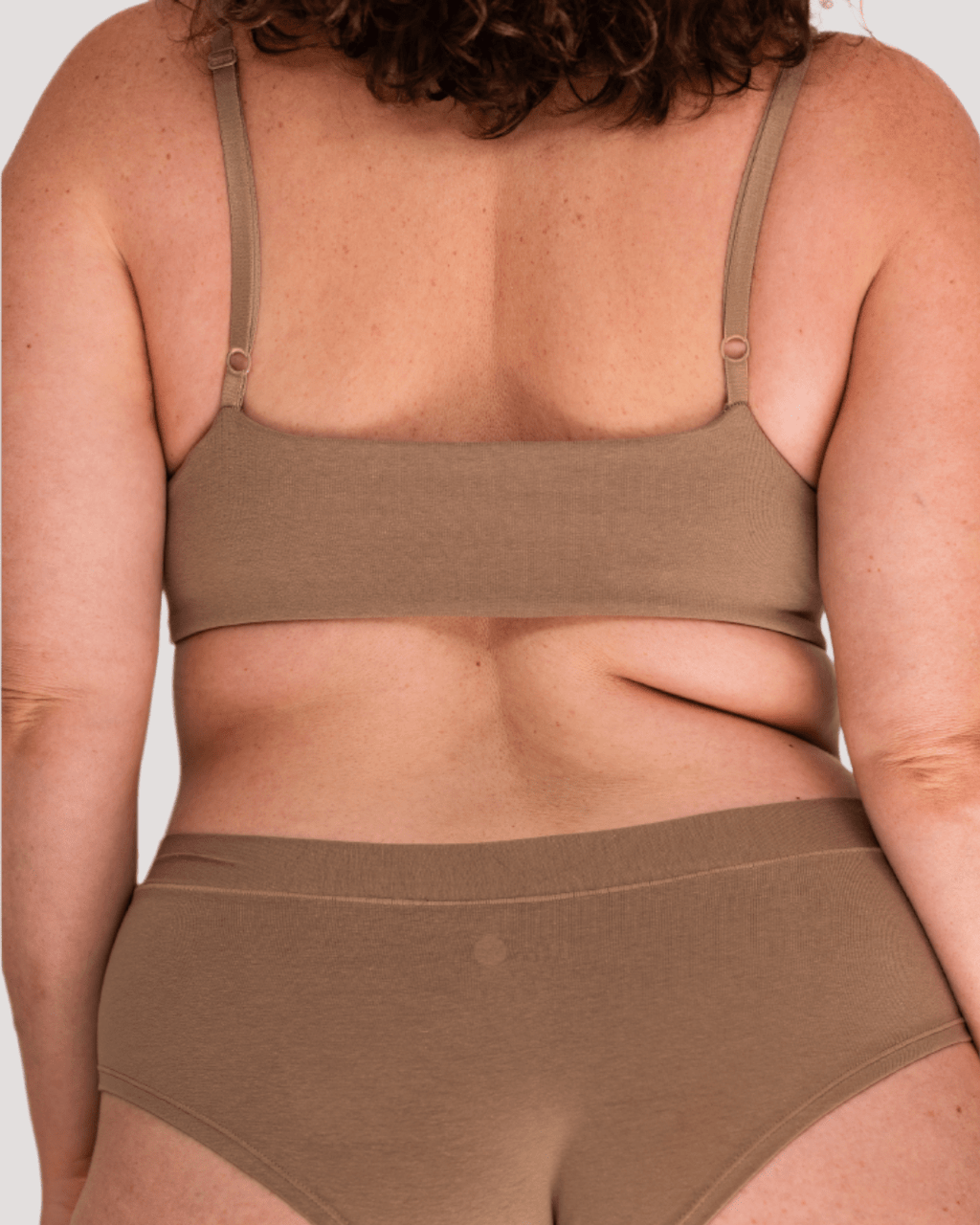 Peto Algodón Orgánico - Escote Recto Taupe - Ria Underwear