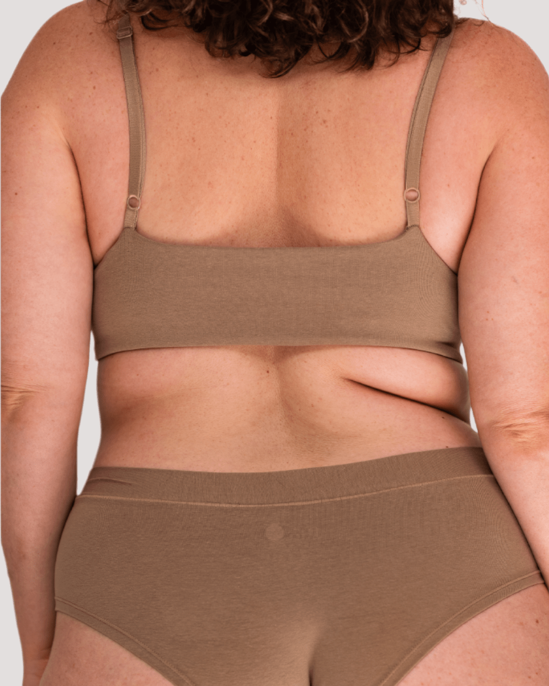 Peto Algodón Orgánico - Escote Recto Taupe - Ria Underwear