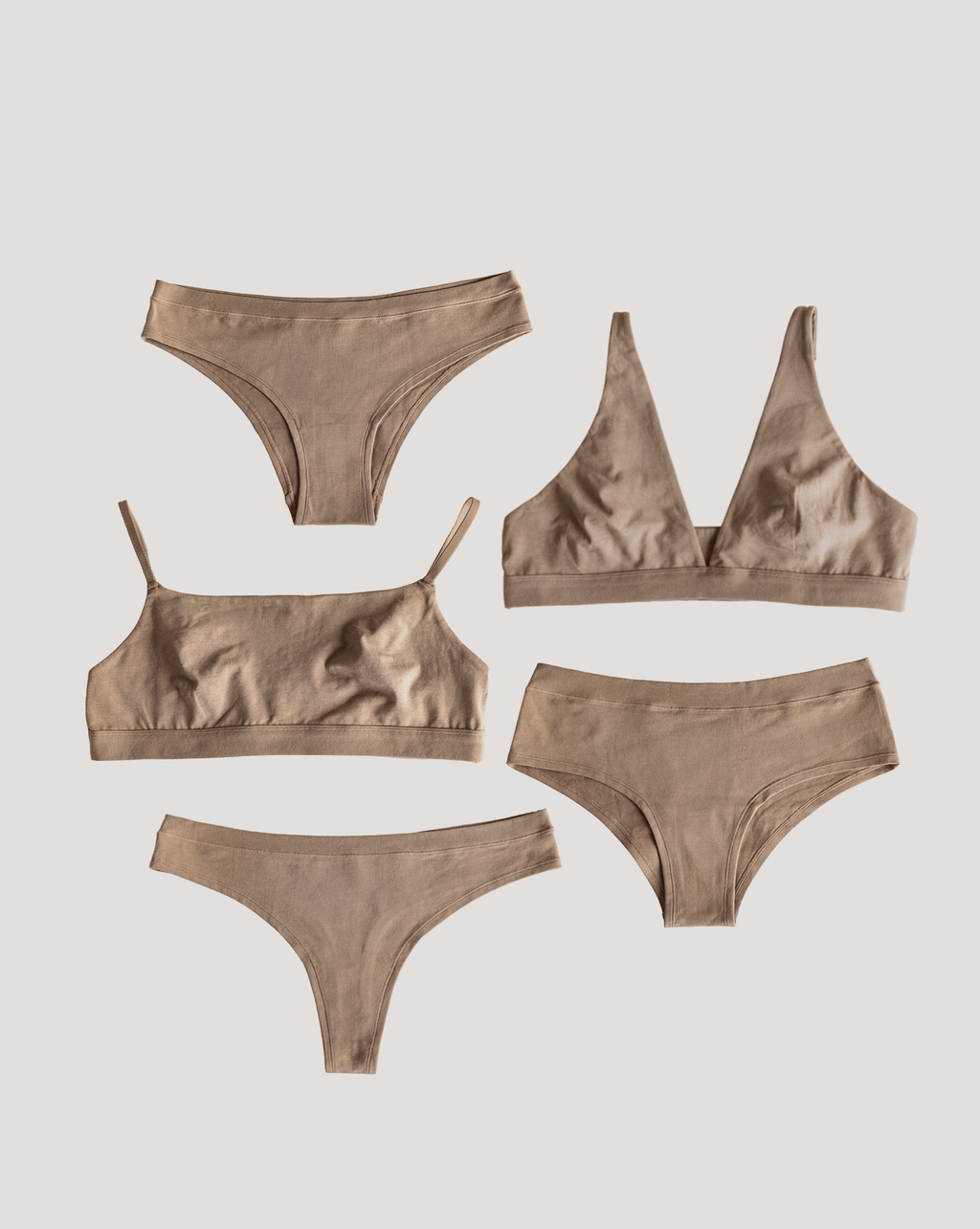 SET ESENCIALES RIA TAUPE - Algodón Orgánico - Ria Underwear